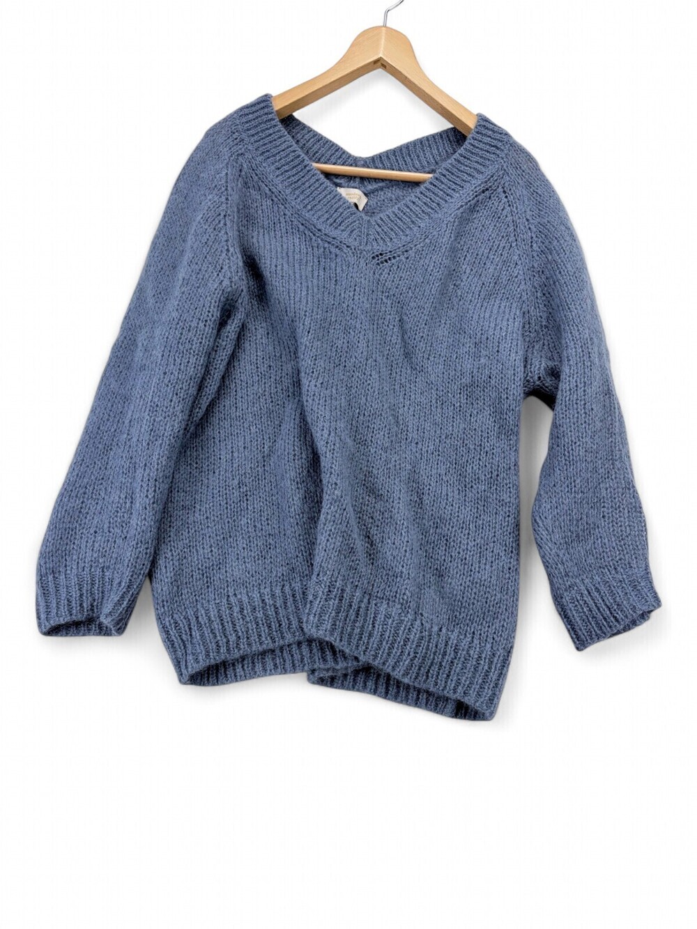 Modern Rarity Alpaca V-Neck Sweater M Dusty Blue